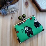 可愛すぎるゴリラのがま口財布♡がま口 財布　片手で開けられる　可愛い　グリーン　緑　大玉　がま口財布　ママ財布　がま口　　親子がま口　かわいい　ゴリラ