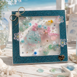 ♡仲良しくらげさんとうーぱーちゃん♡シーグラスアート ガラスアート 海 置物