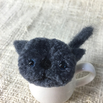 ポンポン猫ちゃんヘアゴム グレー
