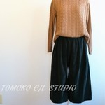 コーデュロイのガウチョパンツ（ダークブルーグレー）