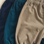 70〜90 ちょっと長めの 秋冬あったか コーデュロイ かぼちゃパンツ(寒色系)