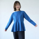 ﾓﾘﾉｶﾞｯｺｳ ペプラムシルエットロングスリーブTシャツ（ブルー）｜mg-lt04-bl