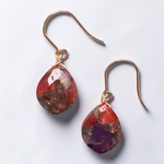 ✨天然石✨レッドパープルコッパーの一粒ピアス　イヤリング