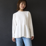 ﾓﾘﾉｶﾞｯｺｳ ペプラムシルエットロングスリーブTシャツ（ホワイト）｜mg-lt04-wt