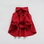 ◆犬服◆ ハーフリネンシャツワンピース(red)
