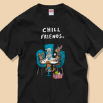 「CHILL FRIENDS_犬会」 コットンTシャツ/送料無料