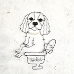 おトイレしているキャバリアのワイヤーアート◎愛犬を癒しのインテリア空間に