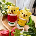 【Mサイズ】スイカのくまさんソーダ【あみぐるみ】