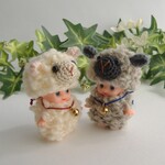 もふもふ♡羊キューピー🌟１体　未　干支　置物　着ぐるみ　編みぐるみ