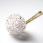 【受注製作】フラーレン 3mmローズクォーツ＆水晶（ストラップ付）