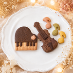 ピアノ・バイオリンセット　クッキー　ピアノ　バイオリン　音符3枚入り　プレゼント　プチギフト　発表会　記念品　お菓子　かわいい　ホワイトデー　焼き菓子　monjuillet