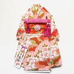 着物のお祝い袋2832ご祝儀袋　桜 扇面　七五三