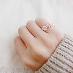 ピンクゴールドの花のピンキーリング