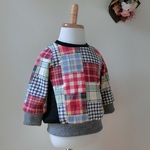 80*カラフルチェックのサイド切り替えプルオーバー