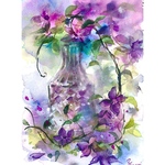 水彩画 原画 クレマチス