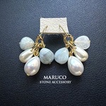 【8/21 ichigomomo8様専用◆御売約】PP26-1117アクアマリン雫DROP/淡色*天然石ピアス  Surgical Stainless   送料無料 [イヤリング/樹脂ピアス交換可]　