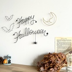 【Happy Halloween】ワイヤーアート ワイヤークラフト　コウモリと三日月付き⭐︎(送料無料)