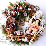 どんぐりサンタのクリスマスリース 26cm