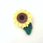 立体感がリアル♪なひまわりのブローチ*ヒマワリ*向日葵*サンフラワー*レース編み*ハンドメイド*LYE∴再販×7∴