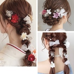 選べる 7カラー  小花 リボン パール 紫陽花 かすみ草 ヘアピン ツイテール  ⑭ 結婚式 七五三　フラワー ベッドアクセサリー　