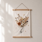 【ハンドメイドキット販売】タペストリーの中のドライフラワーの花束