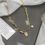 K18 サージカルステンレス316  2連チェーンネックレス　ゴールド　