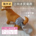 ポケット取外式_お留守番パンツ XS【女の子用_上向き尻尾用】グレー■意匠登録取得済：うんちまみれ、老犬介護