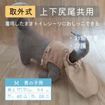 ポケット取外式_お留守番パンツ M【男の子用_上下尻尾共用】ウッドアッシュ■意匠登録取得済：うんちまみれ対策、老犬介護