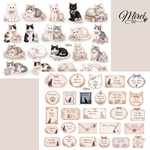 《ねこといっしょ》　コラージュシートセット🐈コラージュ素材 Mireiオリジナル　ガーリー　フレンチガーリー　手帳デコ