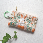 インド刺繍ミニポーチ｜うさぎと草花のメルヘンキーポーチ
