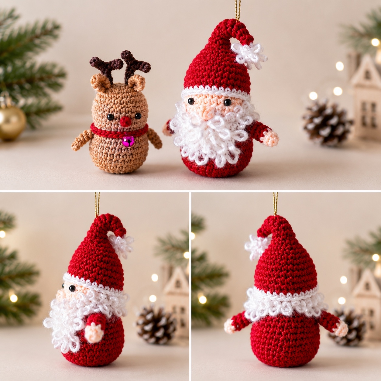 5点セット」クリスマスツリー🌲サンタクロース🎅トナカイ・スノーマン