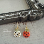 チェコビーズのハロウィンかぼちゃピアス🎃（イヤリング ）