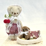 【ハンドメイド】13cm_テディベアとワンちゃんのセット【テディベア】