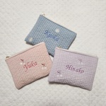toypuuuuu様専用【名入れ刺繍可】刺繍ヌビのフラットポーチ