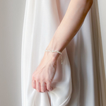 シュワシュワ淡水パールのシンプルブレスレット ホワイト ゴールド silver925 18KGP  /  結婚式 二次会 お呼ばれ 入園・入学式   卒業式 春　大人可愛い