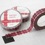 tartan check - carmine - タータンチェック赤 - [マスキングテープ]