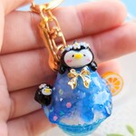 ひょっこりペンギンちゃんのブルーかき氷キーホルダー🍧💙