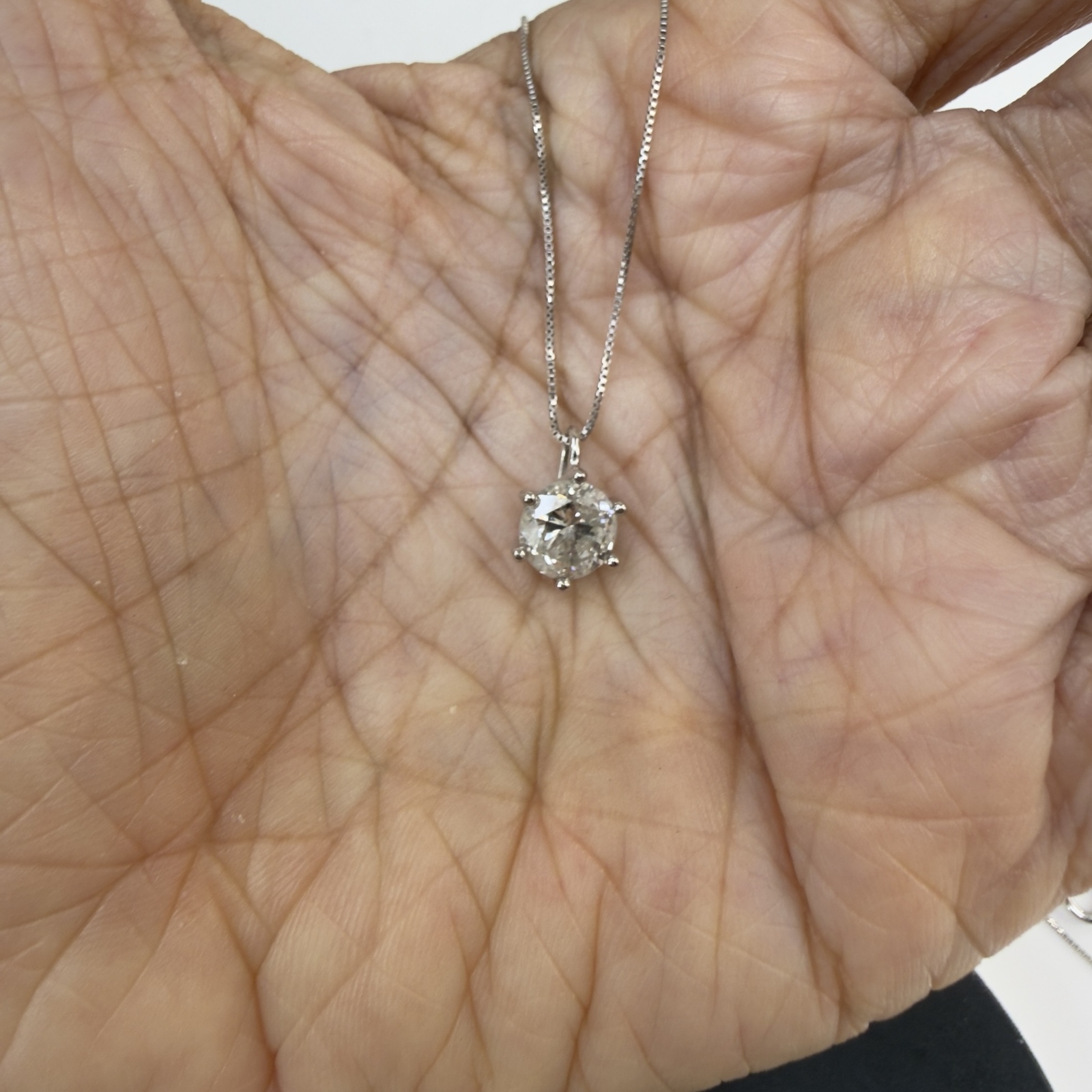 大粒 1.39ct】Pt900/Pt850 天然ダイヤモンド ネックレス（鑑別書付