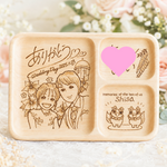 【オーダー】ウッドバーニングで似顔絵付き結婚のお祝いプレート