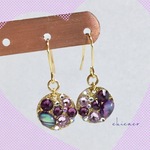 ★1点限り SWAROVSKIデコレーションピアス／イヤリング　アメジスト
