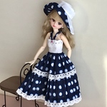 リカちゃん服(水玉のサンドレス)