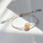 「あなたに良縁と春を運ぶ」｜コノハナサクヤヒメ 桜瑪瑙 天然石 マクラメブレスレット 木花咲耶姫