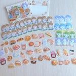 【新作】フレークシール「パンやさんのすみれちゃん」/ コラージュ・手帳デコ・シールセット
