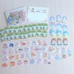 【新作】フレークシール「紅茶やさんのかすみちゃん」/ コラージュ・手帳デコ・シールセット