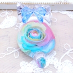 ☆レジンアートペイント☆3D絵画☆おめかしにゃんこ☆レインボーローズ猫ちゃん☆