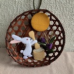   ちりめん細工：うさぎのお月見