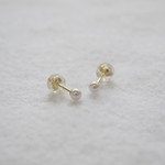 【本真珠】K18 ベビー パール ピアス 3ミリ アコヤ真珠 イエローゴールド
