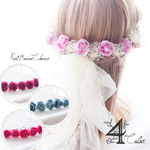 ＊4color＊鮮やかローズとカスミソウの髪飾りセット＊