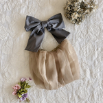 【受注生産】ショルダー・斜めがけ・手提げと〈3way〉で使える！ ribbon tote bag （カフェオレ）