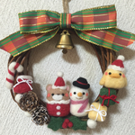 羊毛フェルト☆15センチリース☆クリスマス☆